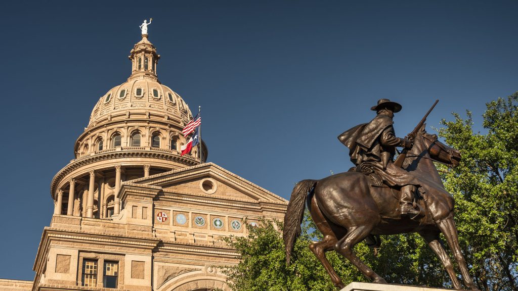 Texas State Capitol building in downtown Austin USA