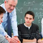 High school students with teacher learning math