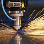 Laser cutting of metal sheet in tool shop