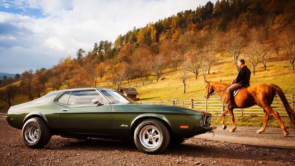 Classic Car and Horse in Kentucky