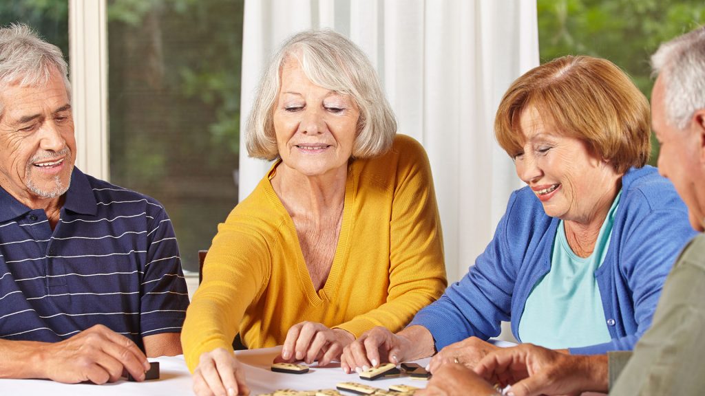 Group of Seniors Playing Games