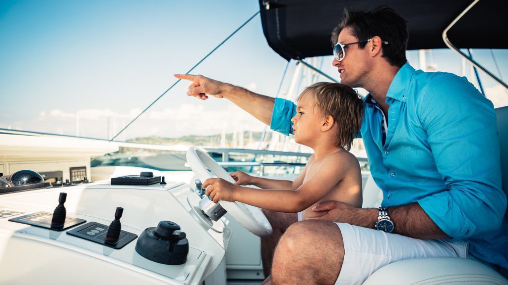 Father and Child on a Boat
