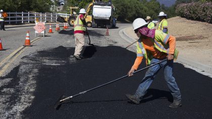 Los Angeles company uses plastic bottles for asphalt