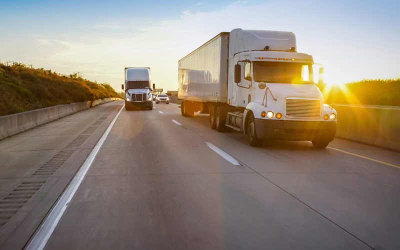 Semi trucks on the road